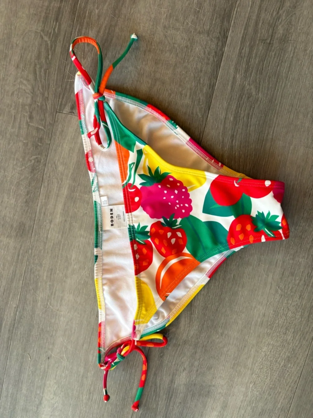 Boden size 4 Symi String Bikini Bottoms-Multi, Summer Fruits - Picture 3 of 5